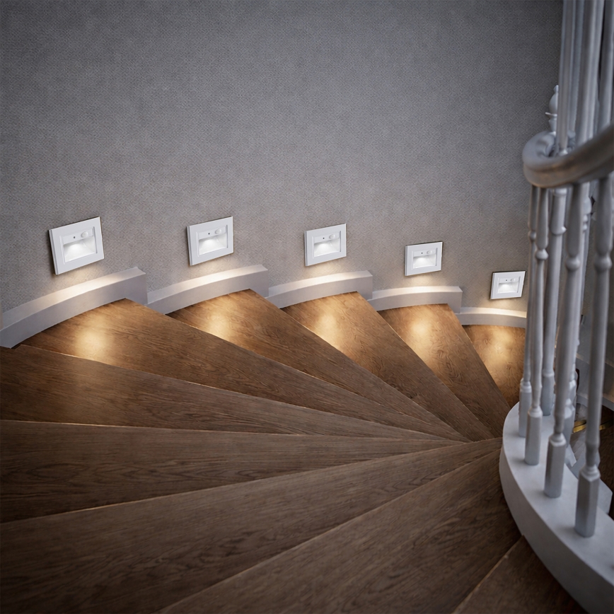 Brilagi - LED-trapverlichting met sensor STEP LIGHT LED/1,5W/230V IP44 wit