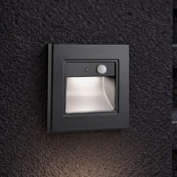 Brilagi - LED trapverlichting met sensor STEP LIGHT LED/1,5W/230V IP44 zwart