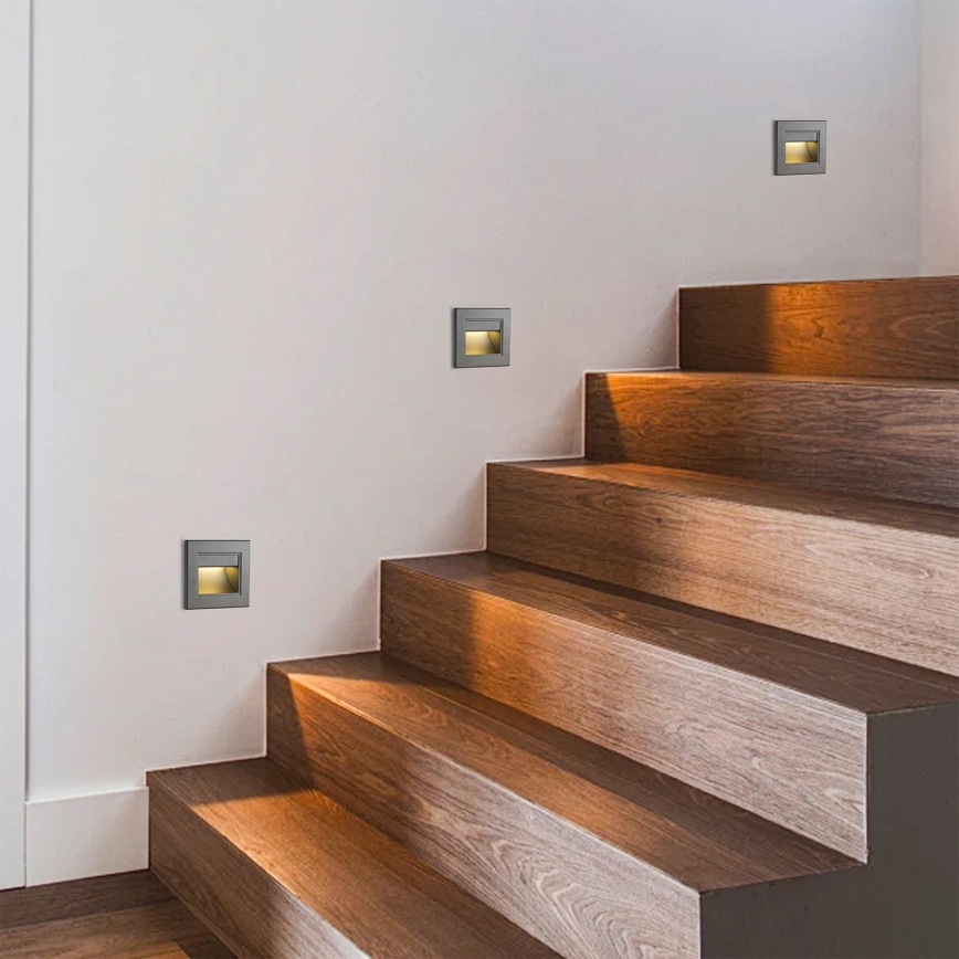 Brilagi - LED-trapverlichting STEP LIGHT LED/1,5W/230V IP44 antraciet