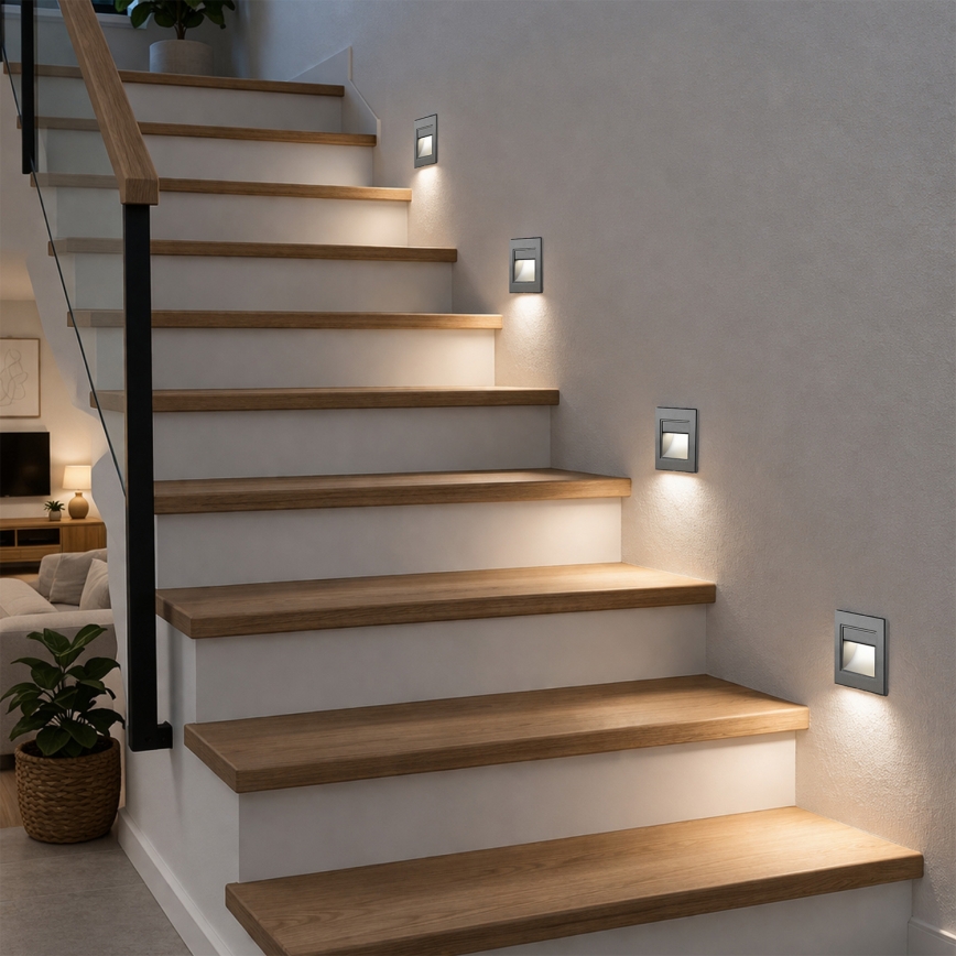 Brilagi - LED-trapverlichting STEP LIGHT LED/1,5W/230V IP44 antraciet