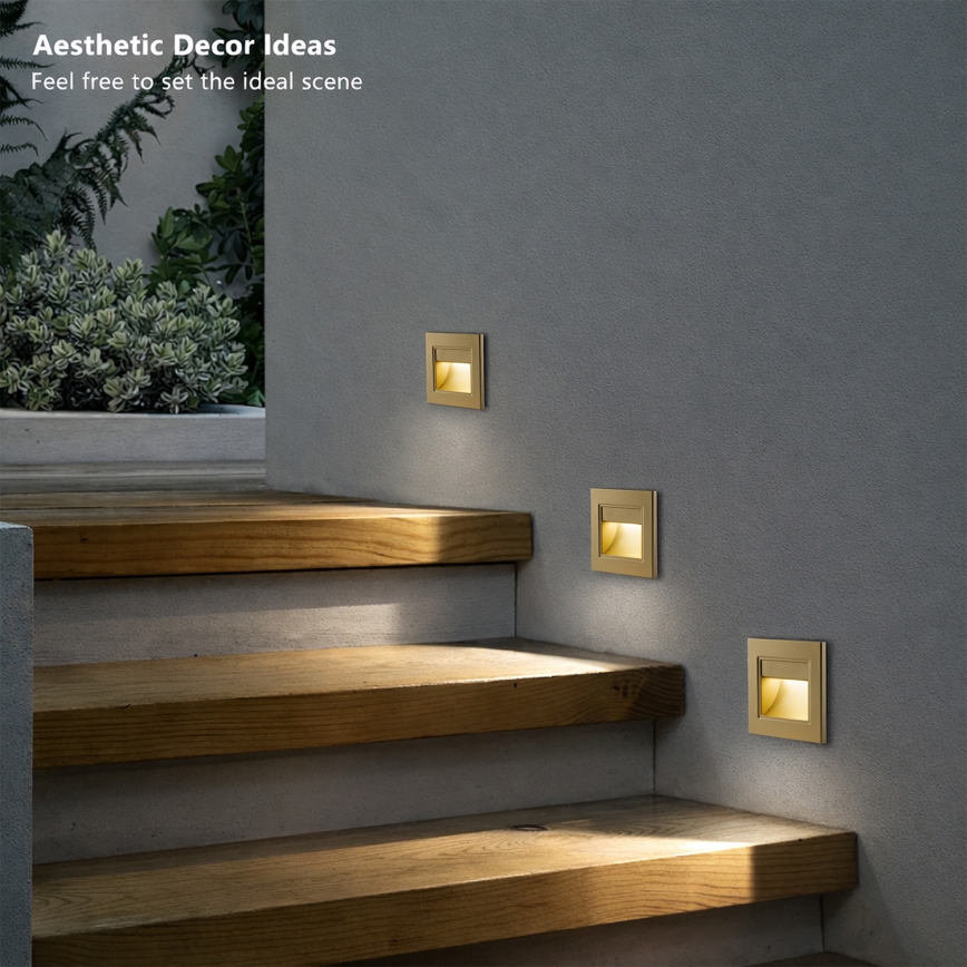 Brilagi - LED trapverlichting STEP LIGHT LED/1,5W/230V IP44 goud