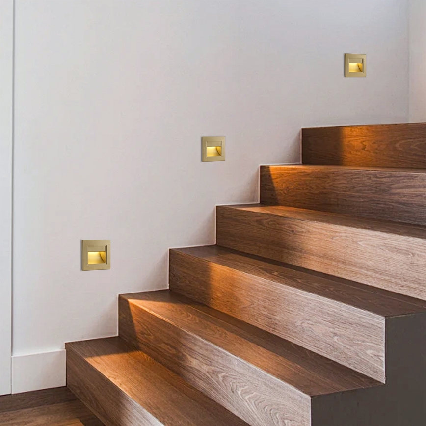Brilagi - LED trapverlichting STEP LIGHT LED/1,5W/230V IP44 goud