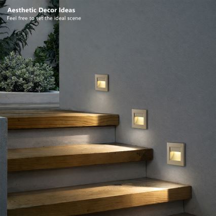 Brilagi - LED trapverlichting STEP LIGHT LED/1,5W/230V IP44 goudkleurig
