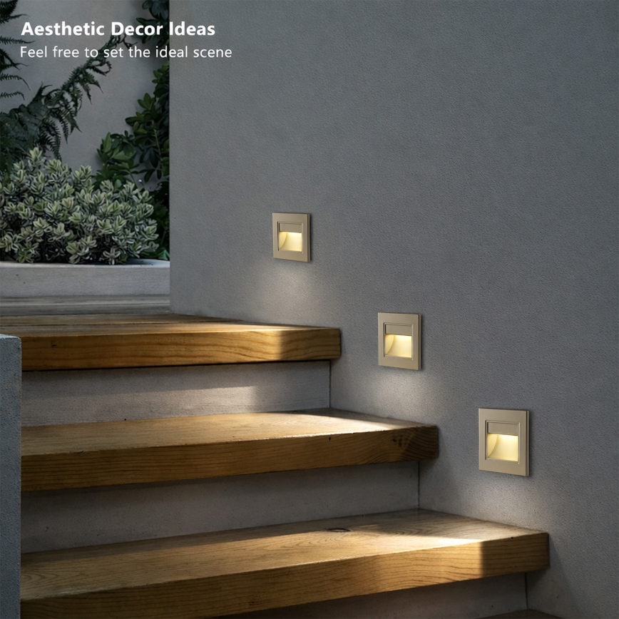 Brilagi - LED trapverlichting STEP LIGHT LED/1,5W/230V IP44 goudkleurig