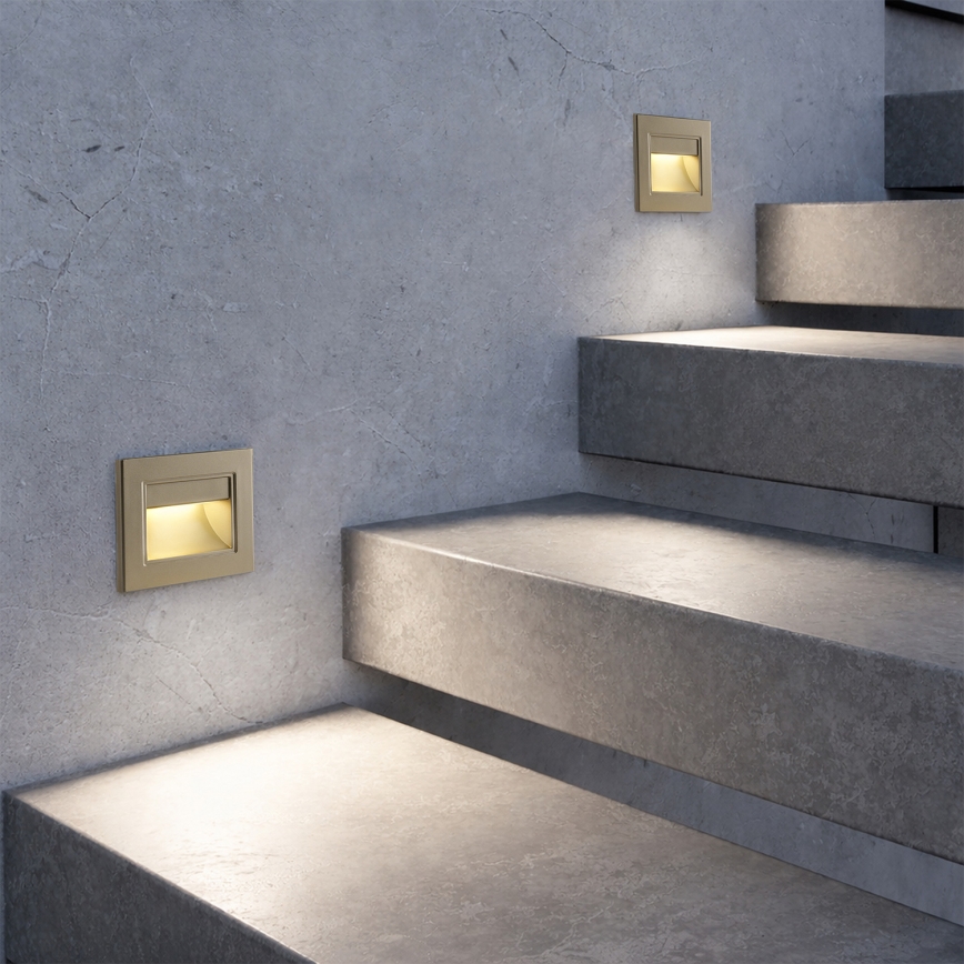 Brilagi - LED trapverlichting STEP LIGHT LED/1,5W/230V IP44 goudkleurig