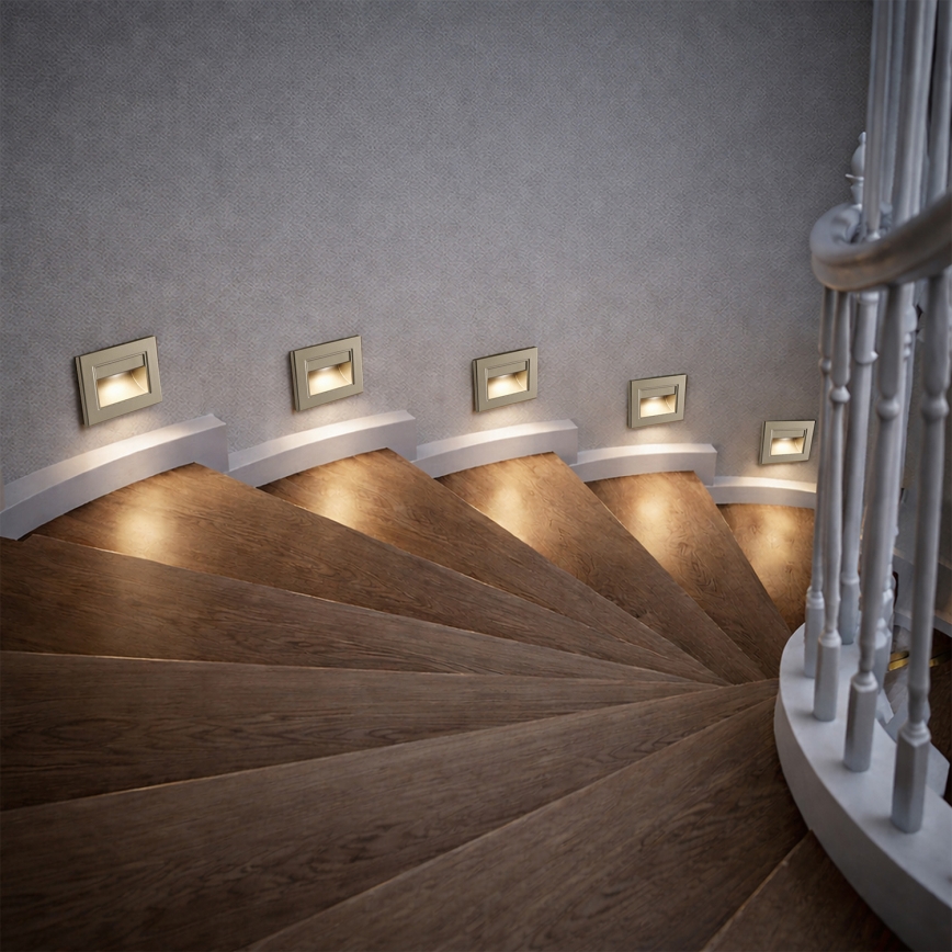 Brilagi - LED trapverlichting STEP LIGHT LED/1,5W/230V IP44 goudkleurig