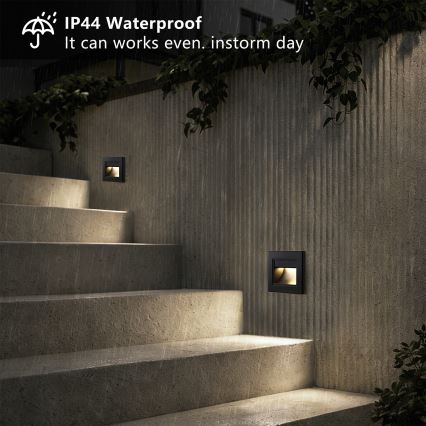 Brilagi - LED trapverlichting STEP LIGHT LED/1,5W/230V IP44 zwart