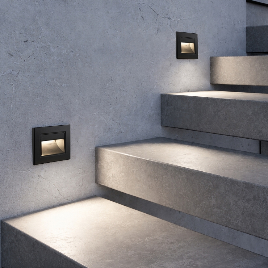 Brilagi - LED trapverlichting STEP LIGHT LED/1,5W/230V IP44 zwart