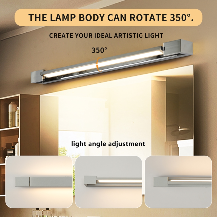 Brilagi - AQUA LINE LED-spiegelverlichting 18W/230V 60 cm IP44 glanzend chroom CRI 90