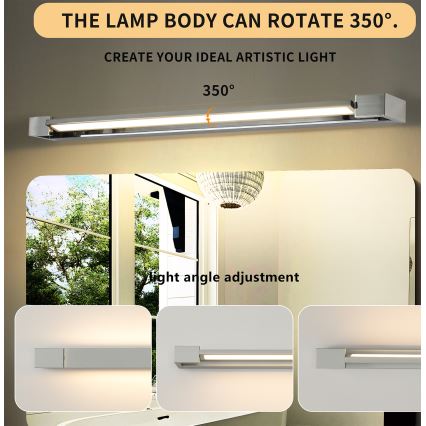 Brilagi - LED badkamerspiegelverlichting AQUA LINE LED/24W/230V 90 cm IP44 glanzend chroom CRI 90