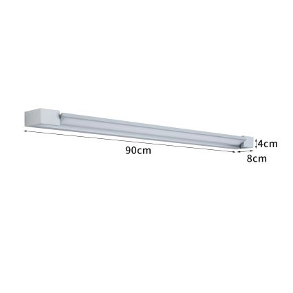 Brilagi - LED-badkamerspiegelverlichting AQUA LINE LED/24W/230V 90 cm IP44 mat chroom CRI 90