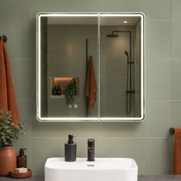 BRILAGI - LED verlichte spiegelkast voor de badkamer NOTO DOUBLE 77x70 cm