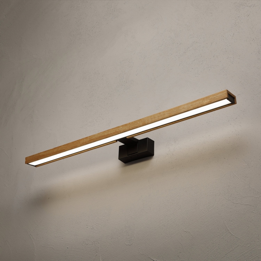 Brilagi - LED badkamerspiegelverlichting 3-in-1 WOODY MIRROR LED/15W/230V 80 cm IP44 zwart/eiken