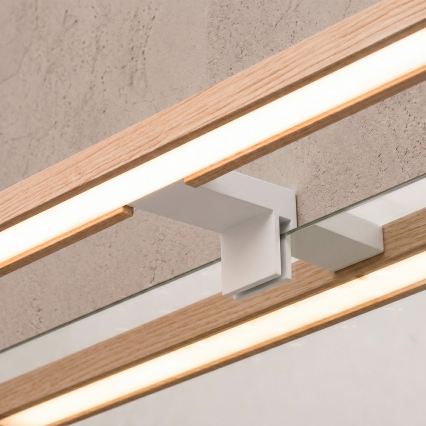 Brilagi - LED-spiegelverlichting voor de badkamer 3-in-1 WOODY MIRROR LED/8W/230V 40 cm IP44 wit/eiken