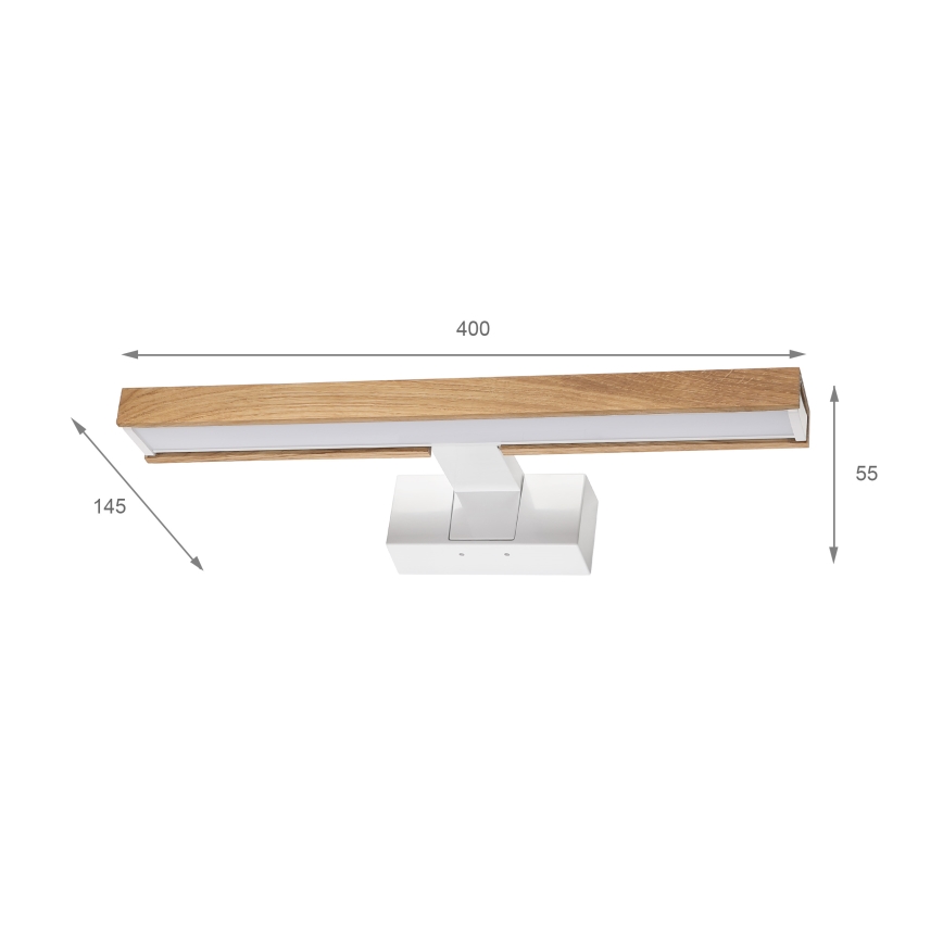 Brilagi - LED-spiegelverlichting voor de badkamer 3-in-1 WOODY MIRROR LED/8W/230V 40 cm IP44 wit/eiken