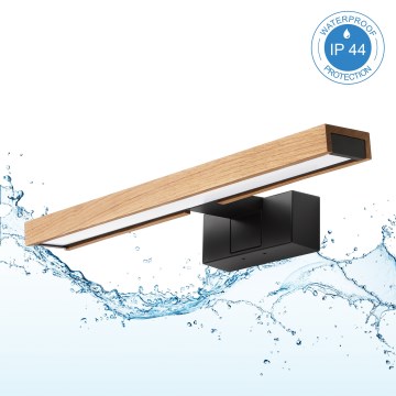 Brilagi - LED-verlichting voor badkamerspiegel 3-in-1 WOODY MIRROR LED/8W/230V IP44 zwart/eik