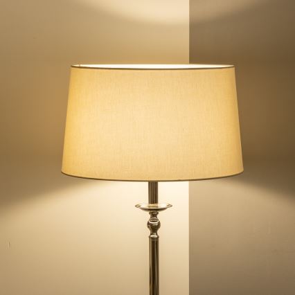 Brilagi - LED vloerlamp CERIA 1x E27/60W/230V Ø 45 cm glanzend chroom/beige