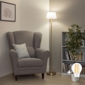 Brilagi - LED Vloerlamp CERIA 1xE27/20W/230V Ø 30 cm wit/goud