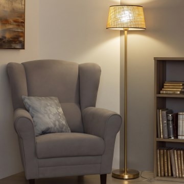 Brilagi - LED vloerlamp CERIA 1xE27/20W/230V Ø 35 cm beige/goud