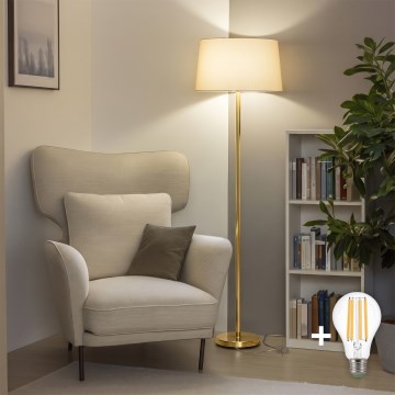 Brilagi - LED vloerlamp CERIA 1xE27/20W/230V Ø 45 cm beige/goud