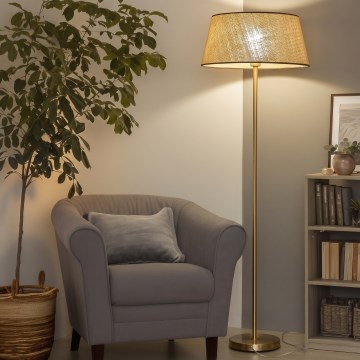 Brilagi - LED vloerlamp CERIA 1xE27/20W/230V Ø 50 cm beige/goud