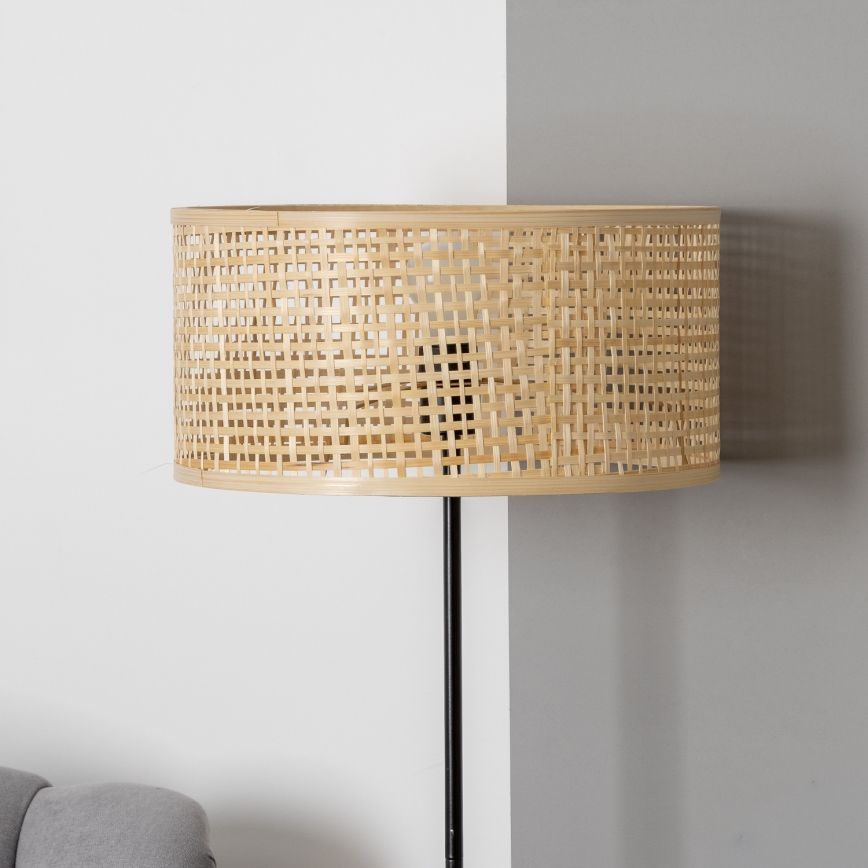 Brilagi - LED vloerlamp CERIA 1xE27/40W/230V Ø 25 cm bamboe/zwart