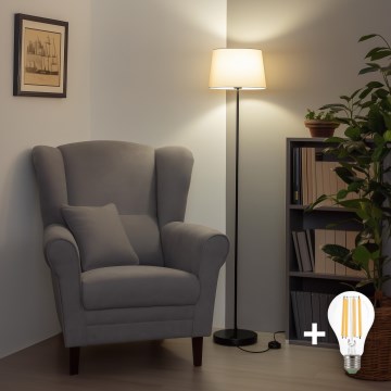 Brilagi - LED-vloerlamp CERIA 1xE27/40W/230V Ø 30 cm beige/zwart