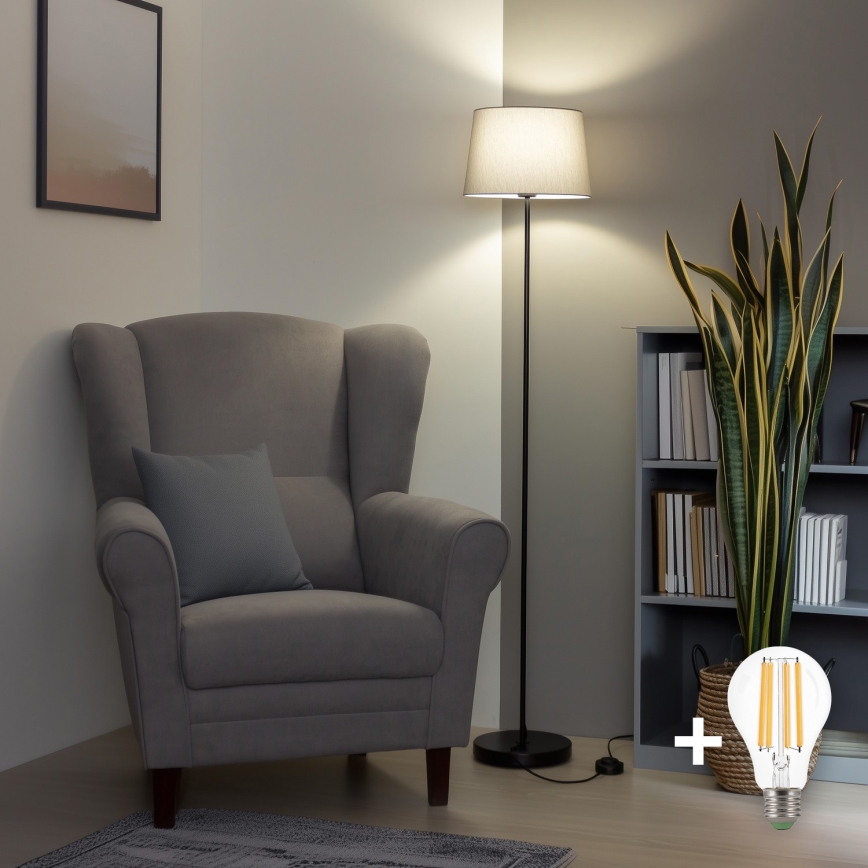 Brilagi - LED vloerlamp CERIA 1xE27/40W/230V Ø 30 cm grijs/zwart