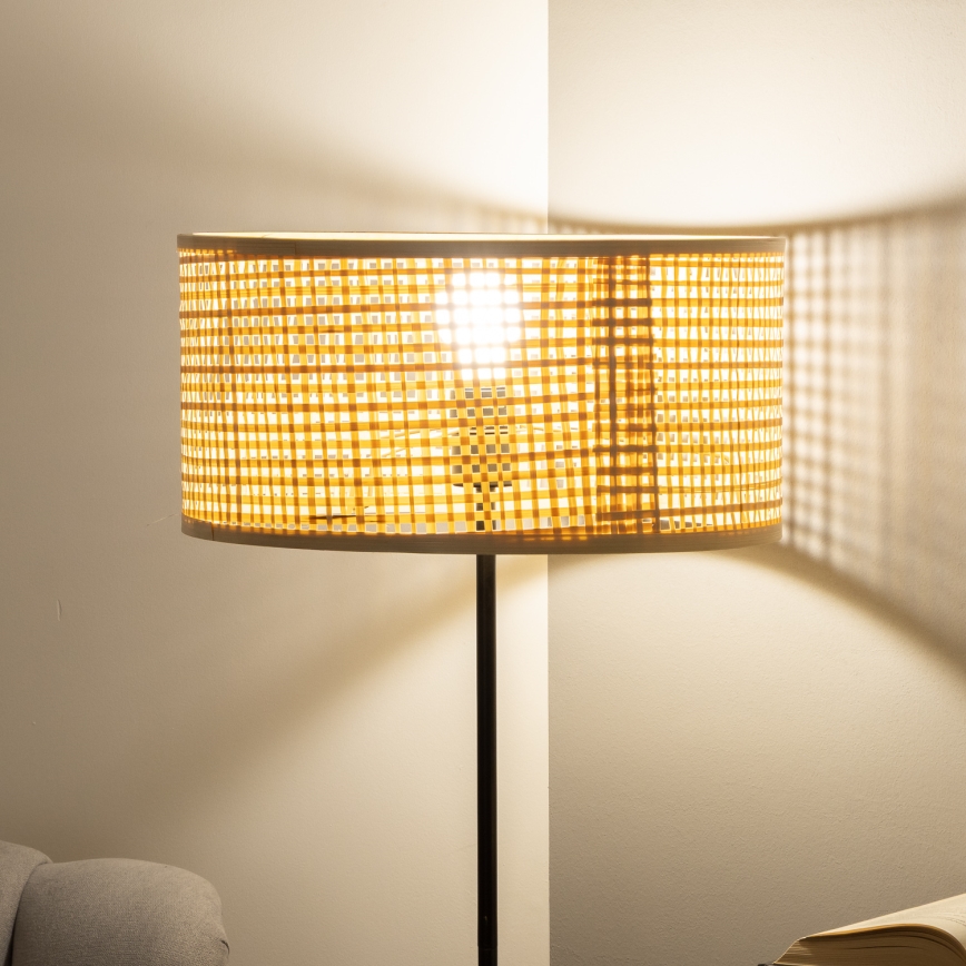 Brilagi - LED vloerlamp CERIA 1xE27/40W/230V Ø 40 cm bamboe/zwart