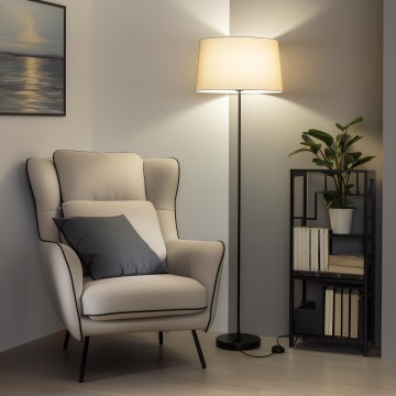 Brilagi - LED vloerlamp CERIA 1xE27/40W/230V Ø 45 cm beige/zwart