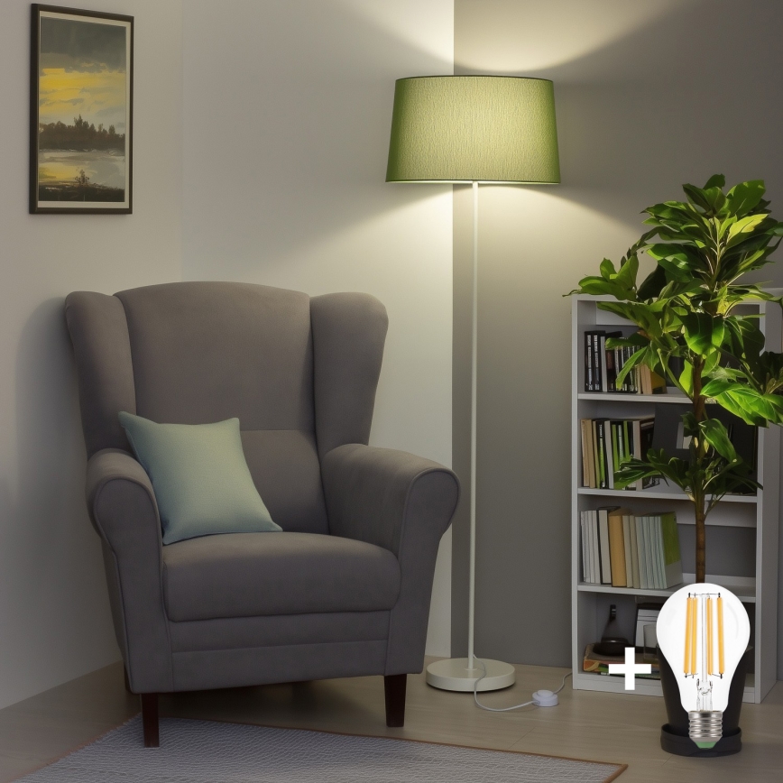 Brilagi - LED vloerlamp CERIA 1xE27/40W/230V Ø 45 cm groen/wit