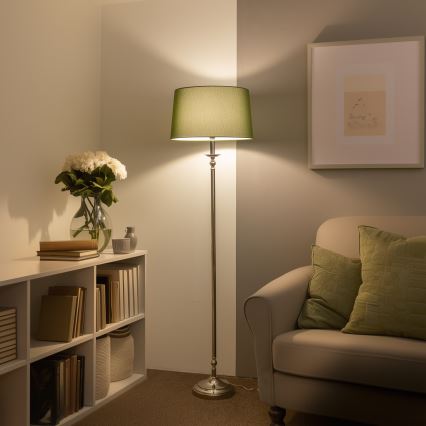 Brilagi - LED vloerlamp CERIA 1xE27/60W/230V Ø 45 cm glanzend chroom/groen