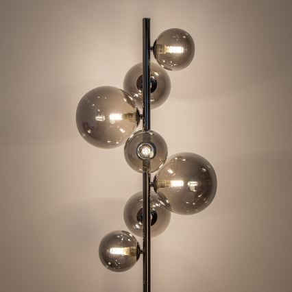 Brilagi - LED Vloerlamp MILLA 7xG9/3W/230V zwart chroom/gerookt