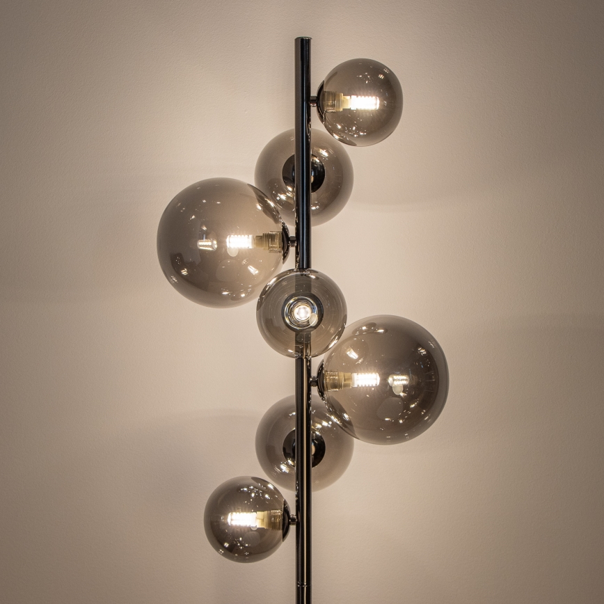 Brilagi - LED Vloerlamp MILLA 7xG9/3W/230V zwart chroom/gerookt