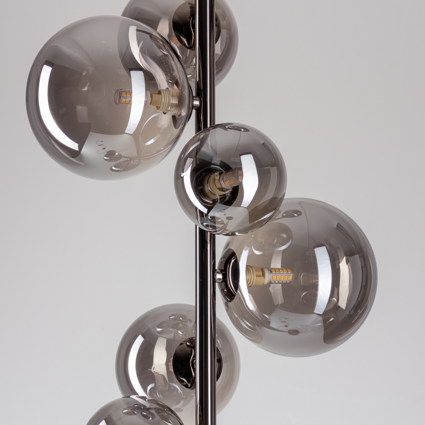 Brilagi - LED Vloerlamp MILLA 7xG9/3W/230V zwart chroom/gerookt