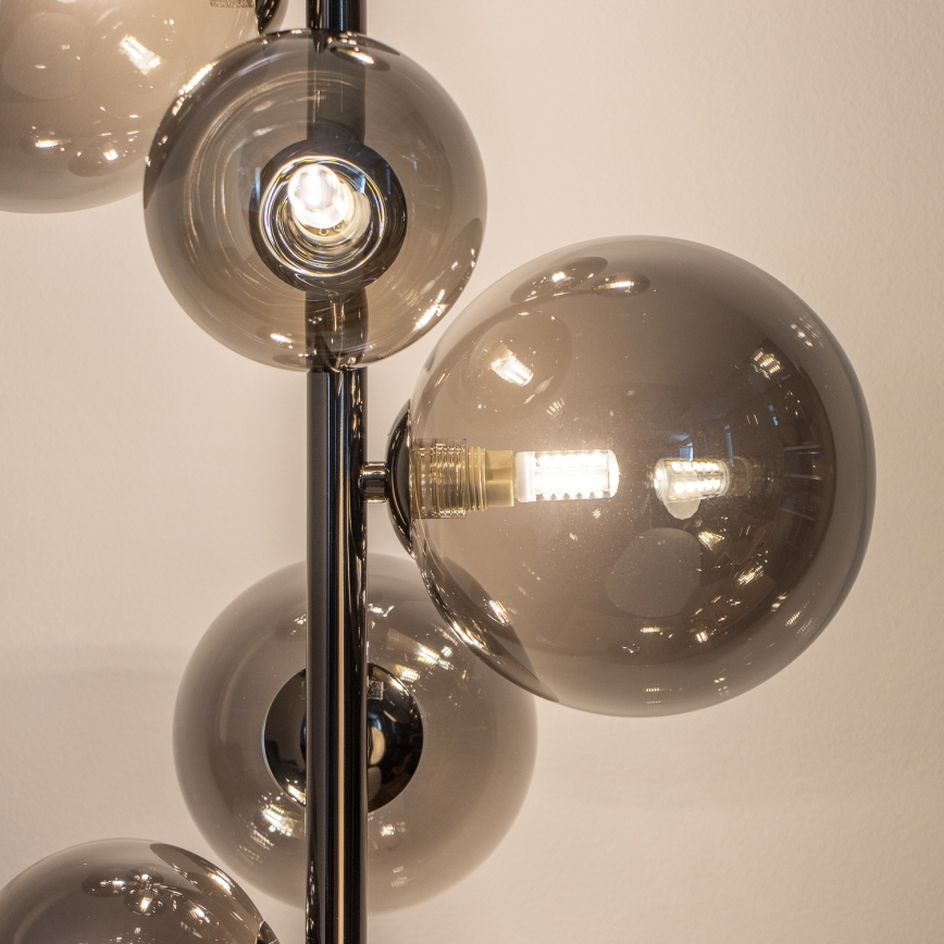 Brilagi - LED Vloerlamp MILLA 7xG9/3W/230V zwart chroom/gerookt