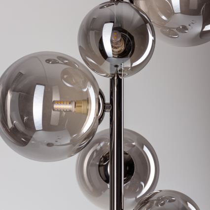 Brilagi - LED Vloerlamp MILLA 7xG9/3W/230V zwart chroom/gerookt
