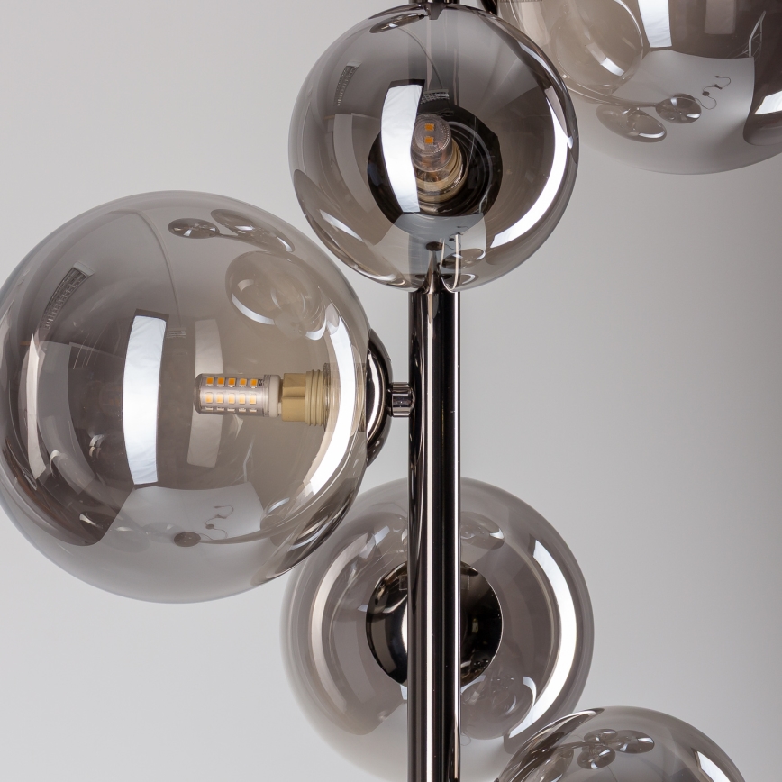 Brilagi - LED Vloerlamp MILLA 7xG9/3W/230V zwart chroom/gerookt