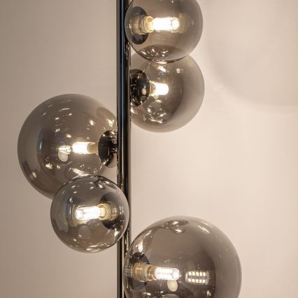 Brilagi - LED Vloerlamp MILLA 7xG9/3W/230V zwart chroom/gerookt