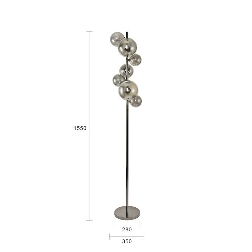 Brilagi - LED Vloerlamp MILLA 7xG9/3W/230V zwart chroom/gerookt