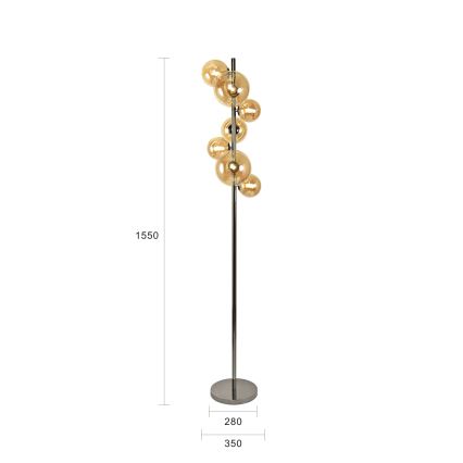 Brilagi - LED-vloerlamp MILLA 7xG9/3W/230V zwart chroom/goud