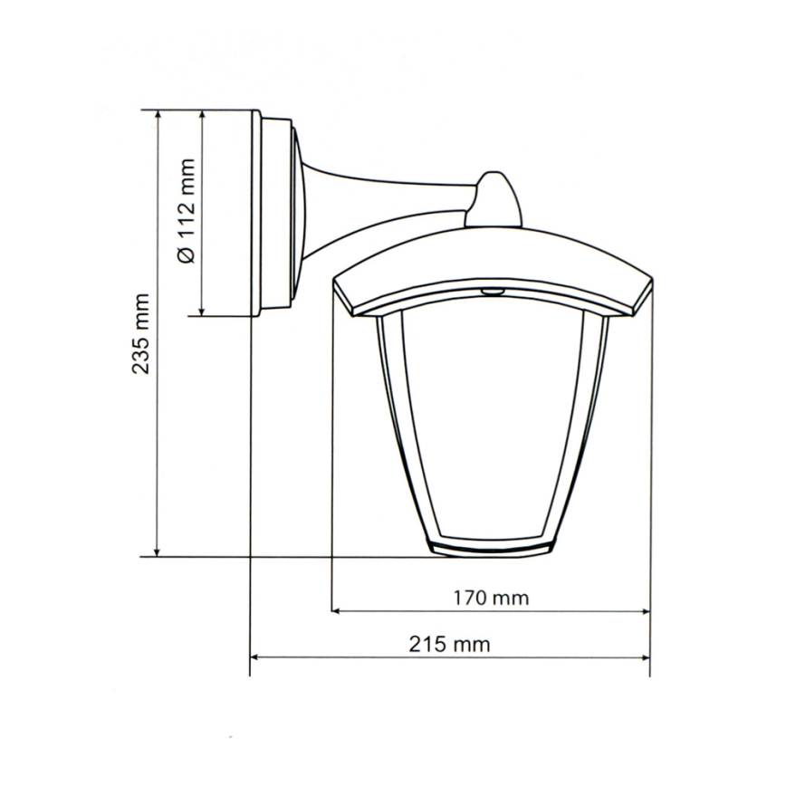 Brilagi - LED Wand Lamp voor Buiten LUNA 1xE27/60W/230V IP44