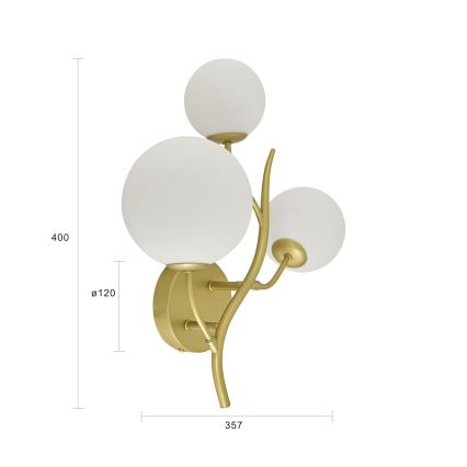 Brilagi - LED wand verlichting MISTEL 3xG9/3W/230V goud/wit