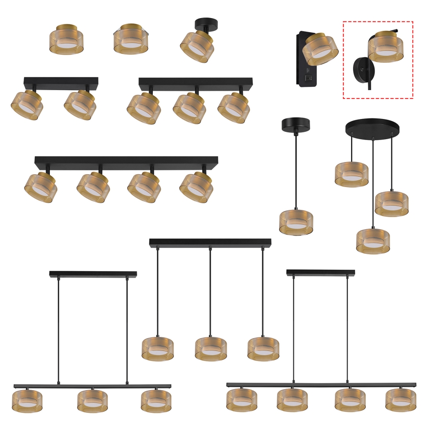 Brilagi - LED Wandlamp AURA LUX 1xGX53/30W/230V zwart/goud