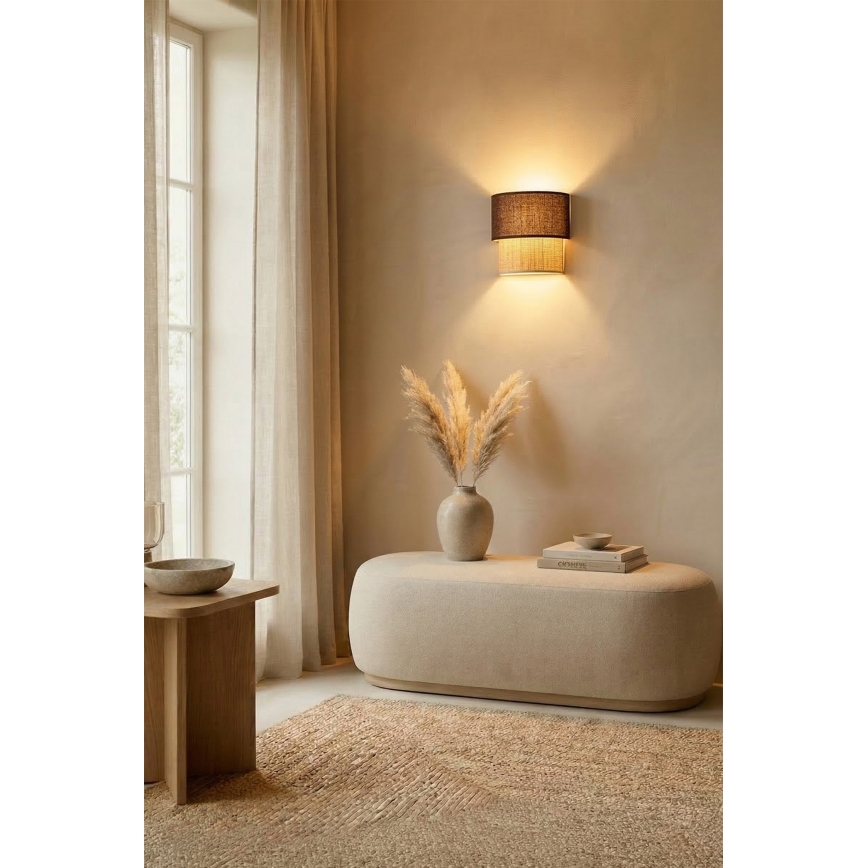 Brilagi - LED wandlamp BOHO ECO 1xE27/10W/230V bruin/crème