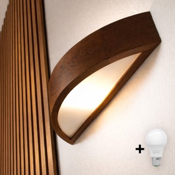 Brilagi - LED-wandlamp CARVALHO 1xE27/15W/230V eiken/walnoot