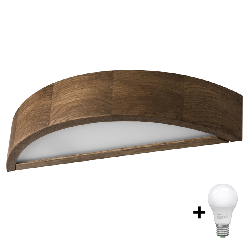Brilagi - LED Wandlamp CARVALHO 1xE27/60W/230V eiken walnoot
