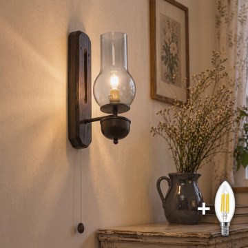 BRILAGI - LED Wandlamp COTTAGE 1xE14/40W/230V beuk/rookgrijs