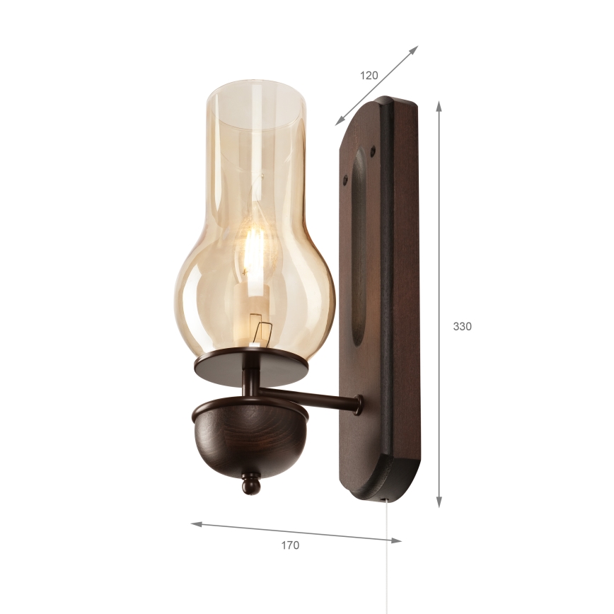 Brilagi - LED Wandlamp COTTAGE 1xE14/40W/230V beuken/bruin
