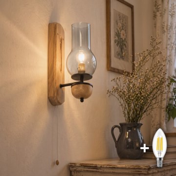 BRILAGI - LED-wandlamp COTTAGE 1xE14/40W/230V eik/rookgrijs